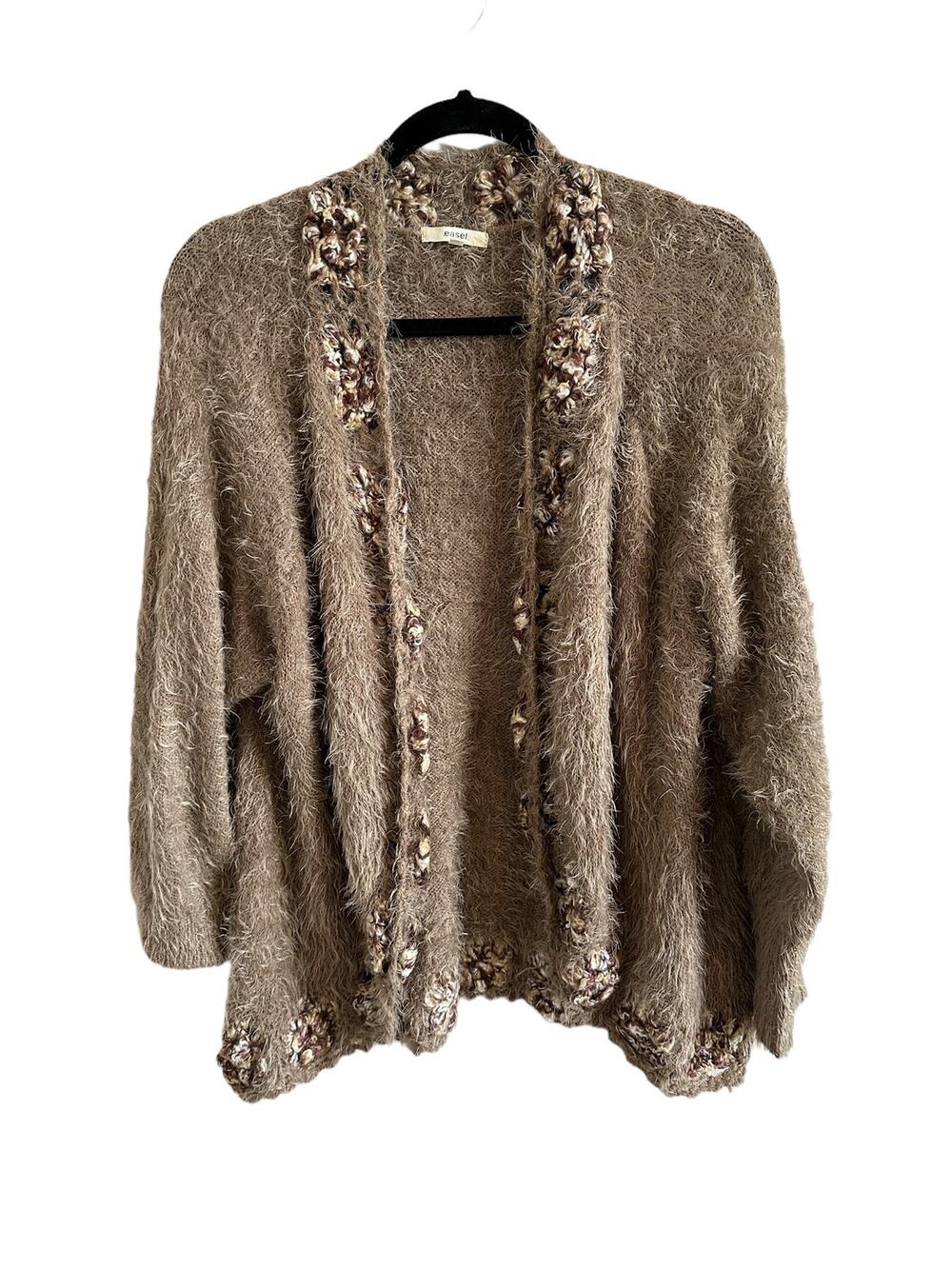 Easel Women's Small/Medium Long Sleeve Brown Knitted Cardigan - Picture 1 of 14